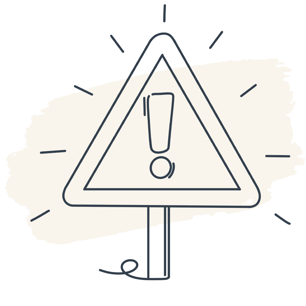 Illustration of a road sign warning