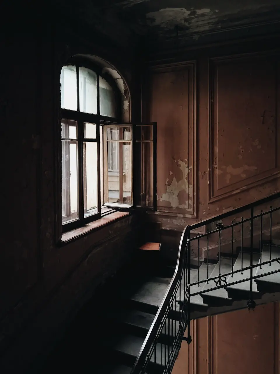An old staircase, representation of house that needs to be modified when caring for an elderly parent