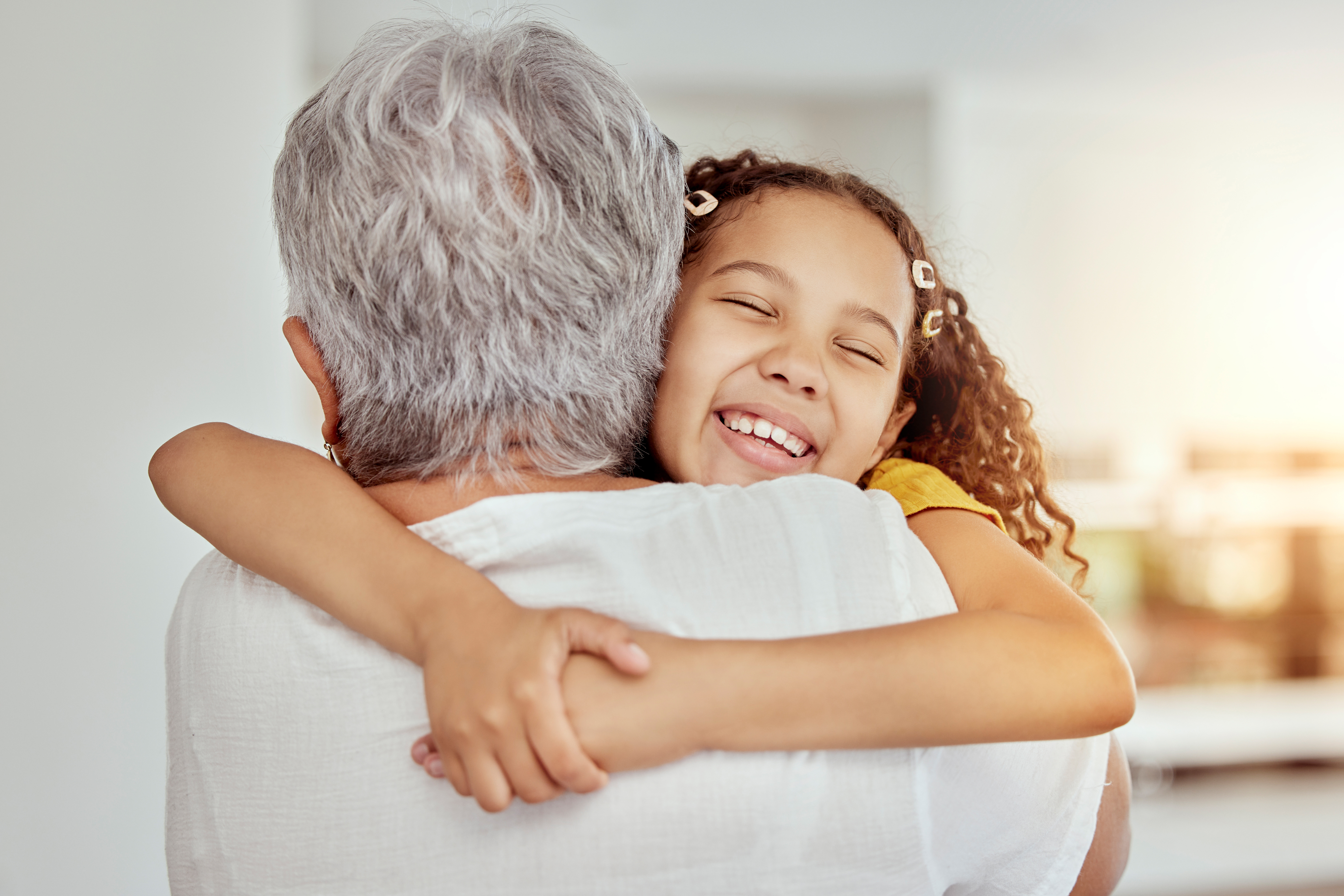 Elderly parent with carent's child